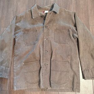90’s Jordache Men's Brown Utility / Jean Jacket Button-Up size XL